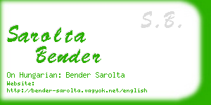 sarolta bender business card